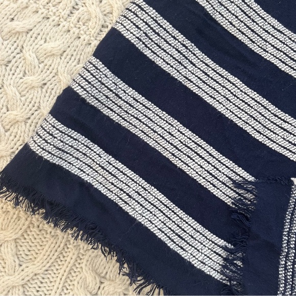 J. Crew Striped Blanket Scarf Wrap Classic Preppy - Picture 4 of 4